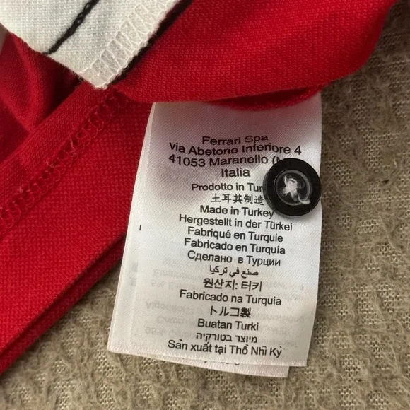 Scuderia Ferrari Polo Shirt Mens Size Small White Red Puma Knit Preppy - Picture 3 of 8
